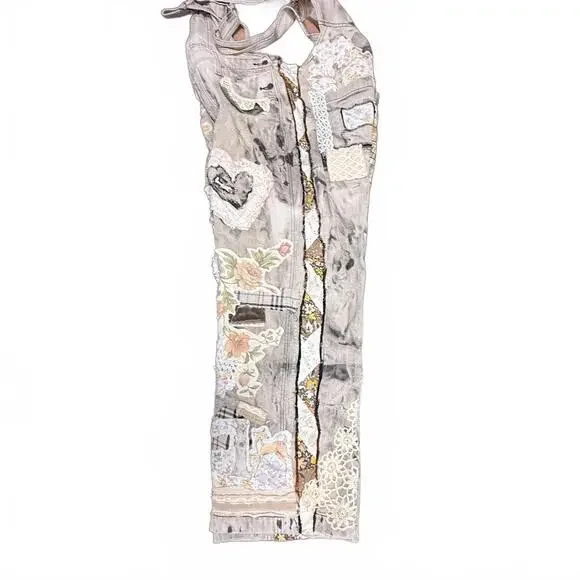 Handmade Up-cycled Magnolia Pearl inspired quilted Miner Overalls NWT - Picture 6 of 16